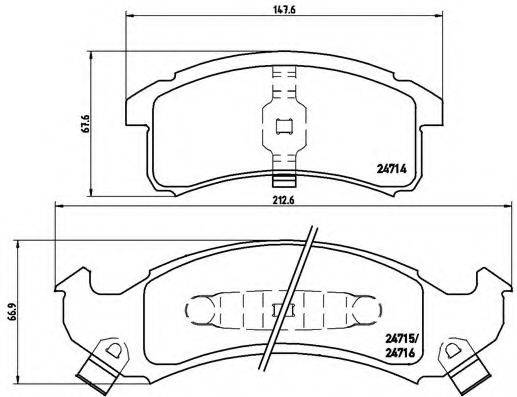 BREMBO P07002 Комплект гальмівних колодок, дискове гальмо