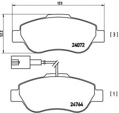 BREMBO P23107 Комплект гальмівних колодок, дискове гальмо