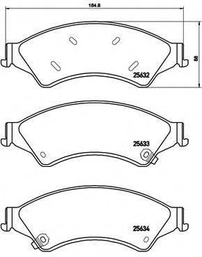 BREMBO P24153 Комплект гальмівних колодок, дискове гальмо