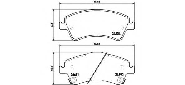 BREMBO P83081 Комплект гальмівних колодок, дискове гальмо