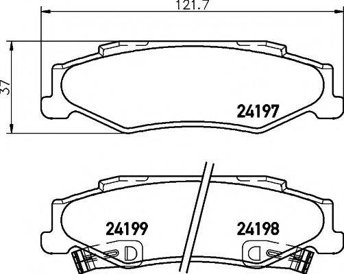 MINTEX MDB2214 Комплект гальмівних колодок, дискове гальмо