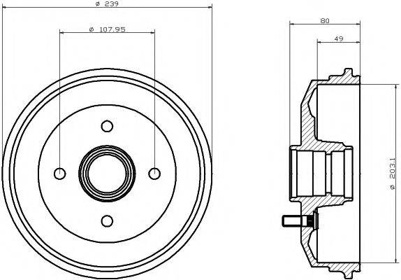 MINTEX MBD016 Гальмівний барабан