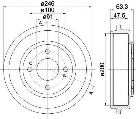 MINTEX MBD349 Гальмівний барабан