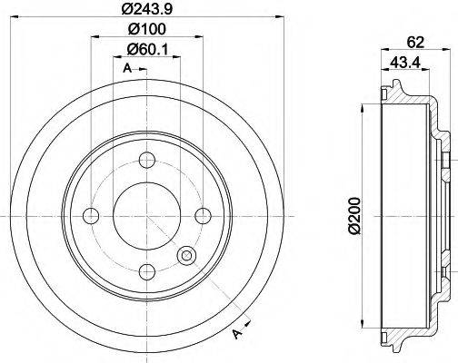 MINTEX MBD373 Гальмівний барабан