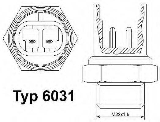 WAHLER 6031100D Термивимикач, вентилятор радіатора