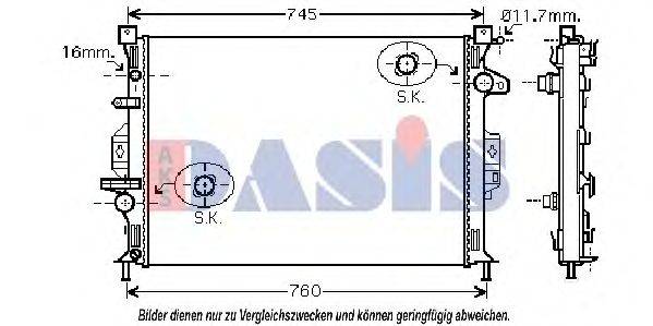 AKS DASIS 092048N Радіатор, охолодження двигуна