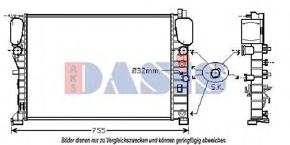 AKS DASIS 120036N Радіатор, охолодження двигуна