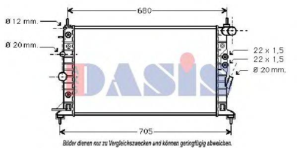 AKS DASIS 151320N Радіатор, охолодження двигуна