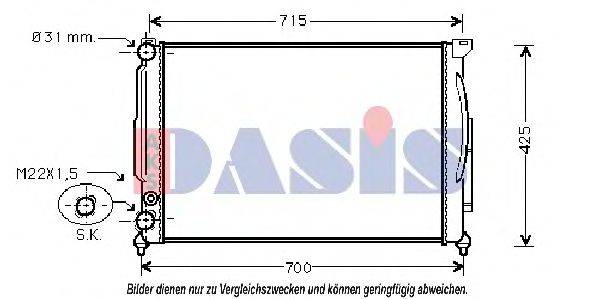 AKS DASIS 480007N Радіатор, охолодження двигуна