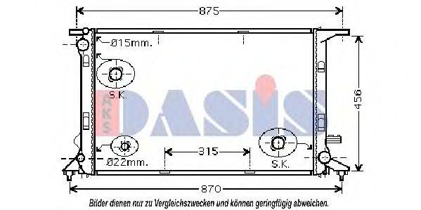 AKS DASIS 480024N Радіатор, охолодження двигуна