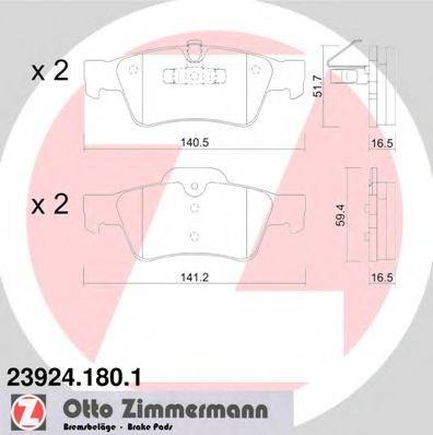 ZIMMERMANN 239241801 Комплект гальмівних колодок, дискове гальмо