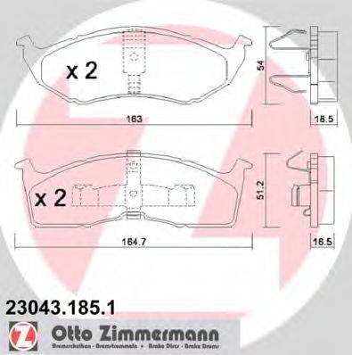 ZIMMERMANN 230431851 Комплект гальмівних колодок, дискове гальмо