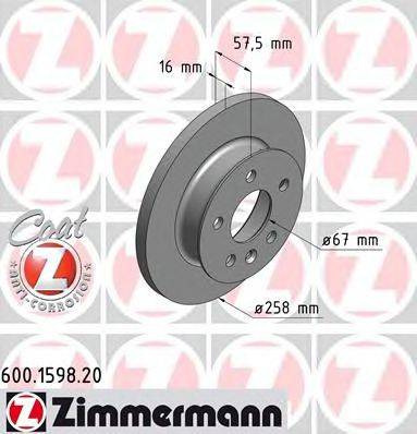 ZIMMERMANN 600159820 гальмівний диск