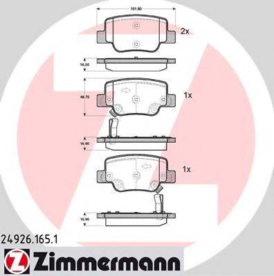 ZIMMERMANN 249261651 Комплект гальмівних колодок, дискове гальмо