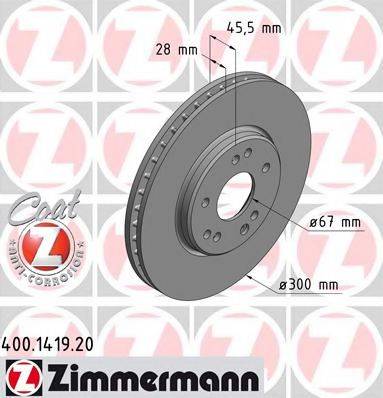 ZIMMERMANN 400141920 гальмівний диск