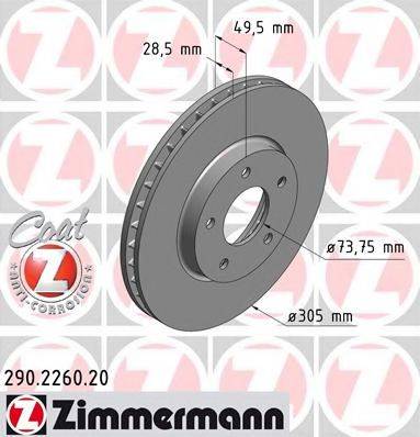 ZIMMERMANN 290226020 гальмівний диск