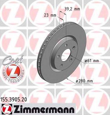 ZIMMERMANN 155390520 гальмівний диск