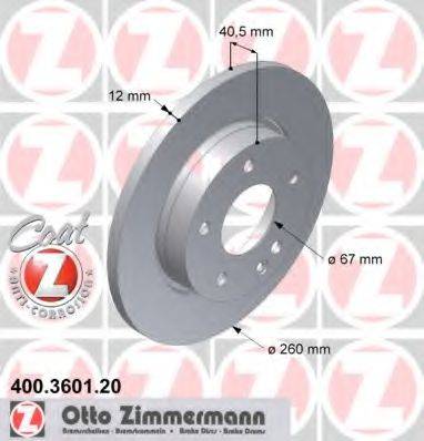 ZIMMERMANN 400360120 гальмівний диск