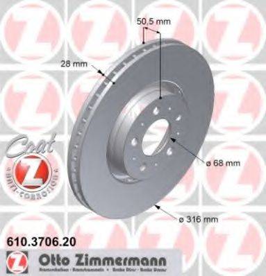 ZIMMERMANN 610370620 гальмівний диск