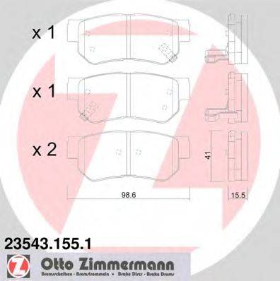 ZIMMERMANN 235431551 Комплект гальмівних колодок, дискове гальмо