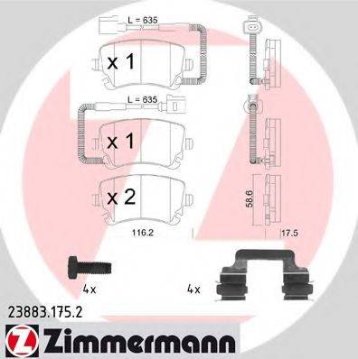 ZIMMERMANN 238831752 Комплект гальмівних колодок, дискове гальмо