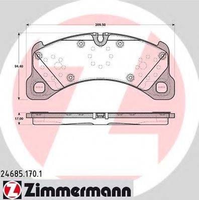 ZIMMERMANN 246851701 Комплект гальмівних колодок, дискове гальмо