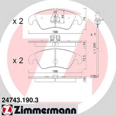 ZIMMERMANN 247431903 Комплект гальмівних колодок, дискове гальмо