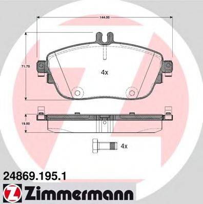 ZIMMERMANN 248691951 Комплект гальмівних колодок, дискове гальмо