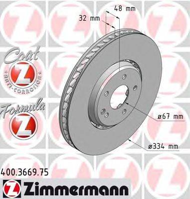 ZIMMERMANN 400366975 гальмівний диск