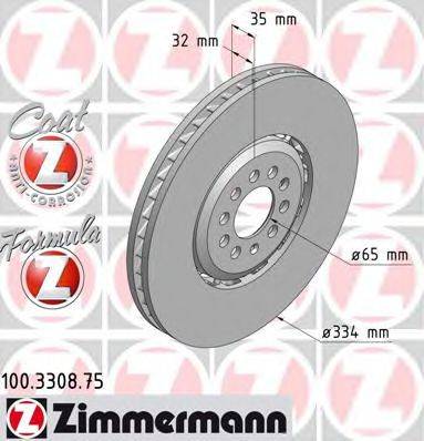 ZIMMERMANN 100330875 гальмівний диск