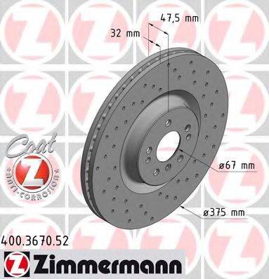 ZIMMERMANN 400367052 гальмівний диск