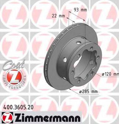 ZIMMERMANN 400360520 гальмівний диск