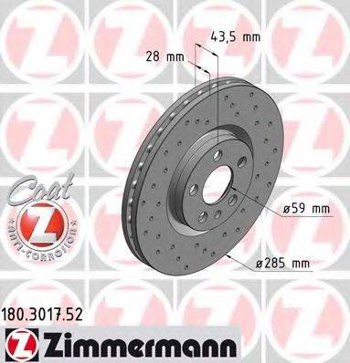 ZIMMERMANN 180301752 гальмівний диск