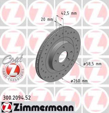 ZIMMERMANN 300209452 гальмівний диск