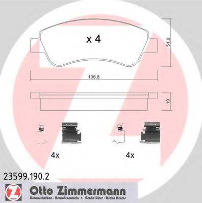 ZIMMERMANN 235991902 Комплект гальмівних колодок, дискове гальмо