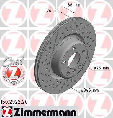 ZIMMERMANN 150292220 гальмівний диск