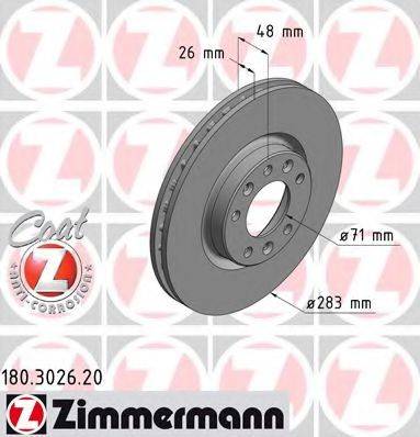 ZIMMERMANN 180302620 гальмівний диск