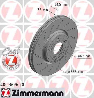 ZIMMERMANN 400367620 гальмівний диск