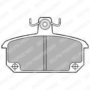 DELPHI LP168 Комплект гальмівних колодок, дискове гальмо