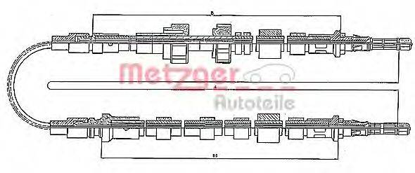 METZGER 10535 Трос, стоянкова гальмівна система