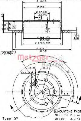 METZGER 10276E гальмівний диск