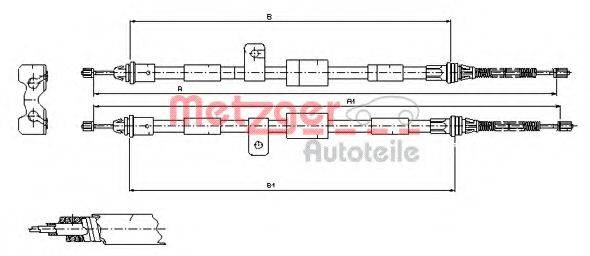 METZGER 115456 Трос, стоянкова гальмівна система