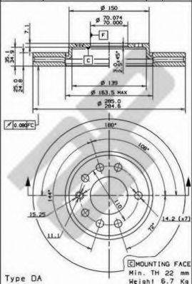 METZGER 24846V гальмівний диск