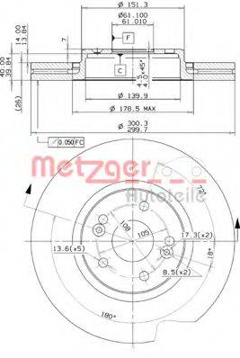 METZGER 24827V гальмівний диск