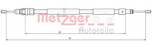 METZGER 104708 Трос, стоянкова гальмівна система