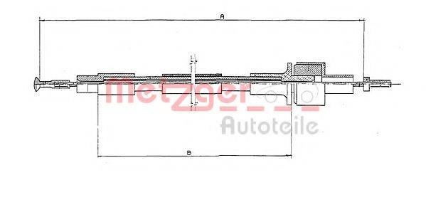 METZGER 11245 Трос, управління зчепленням