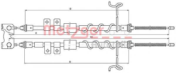 METZGER 105335 Трос, стоянкова гальмівна система