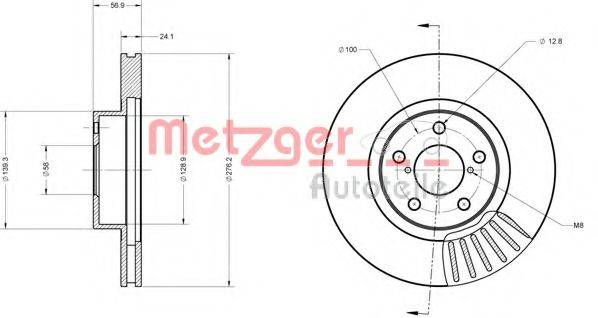 METZGER 6110082 гальмівний диск