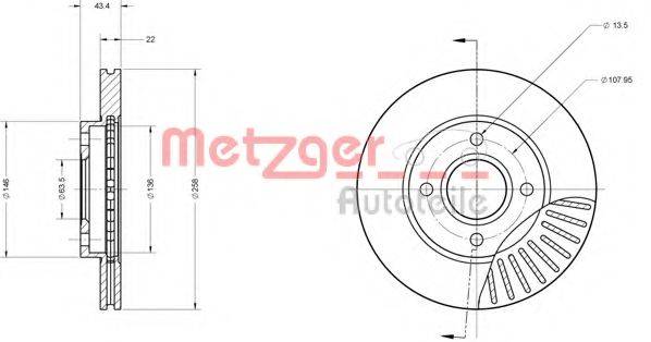 METZGER 6110586 гальмівний диск