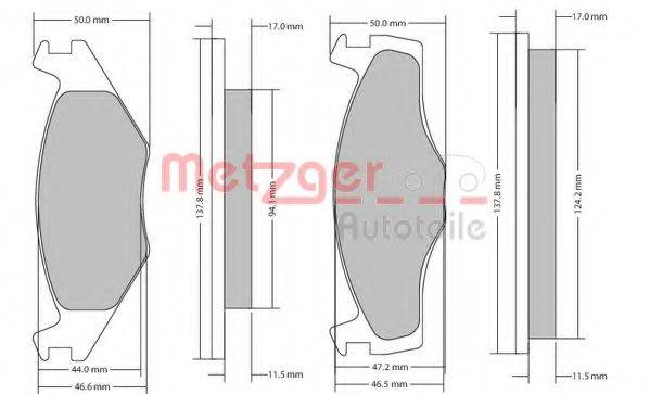 METZGER 1170103 Комплект гальмівних колодок, дискове гальмо